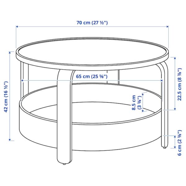 Coffee table, birch veneer - Image 4