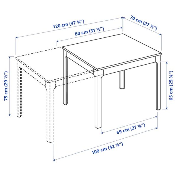 Table and 2 chairs, white - Image 3