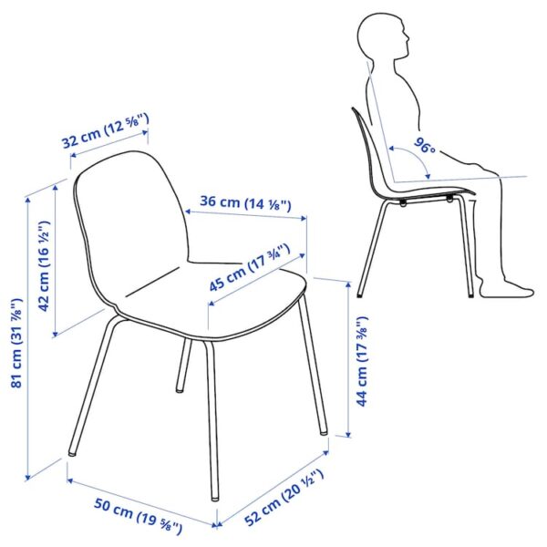 Table and 2 chairs, white - Image 4