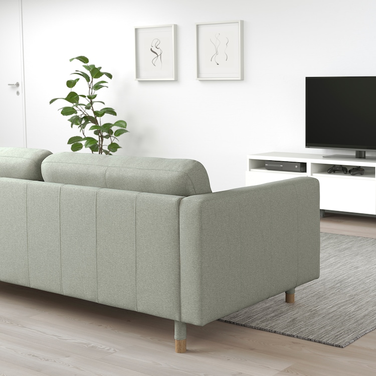 3-seat sofa, Gunnared light green/wood - Image 3