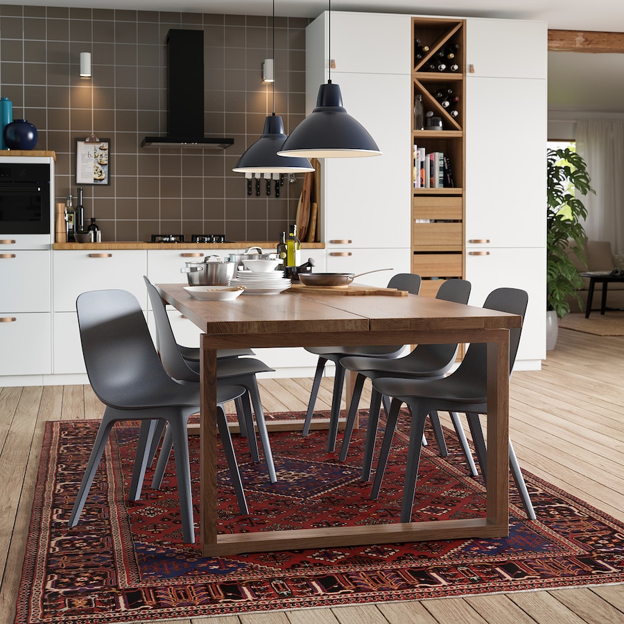 Table, oak veneer brown stained, 220x100 cm - Image 3