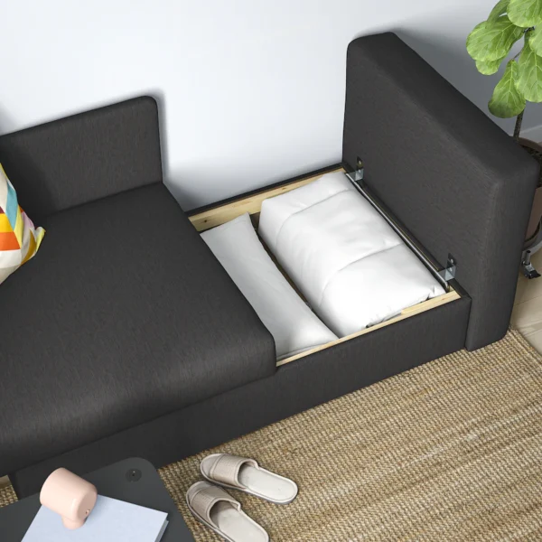 2-seat sofa-bed, Knisa dark grey - Image 4