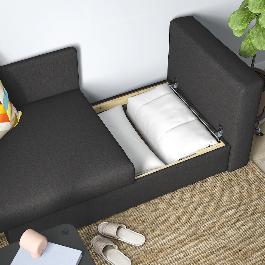 2-seat sofa-bed, Knisa dark grey - Image 4