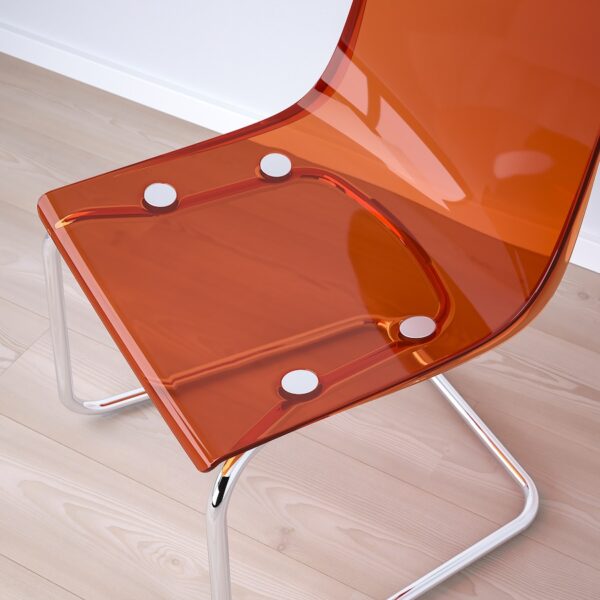 Chair, brown-red/chrome-plated - Image 2