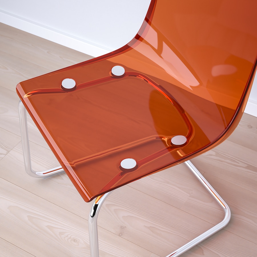 Chair, brown-red/chrome-plated - Image 2