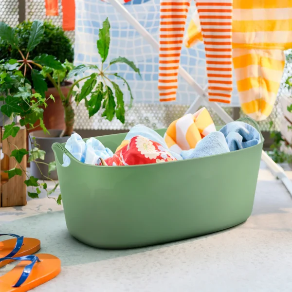 Flexi laundry basket, in-/outdoor, green - Image 2