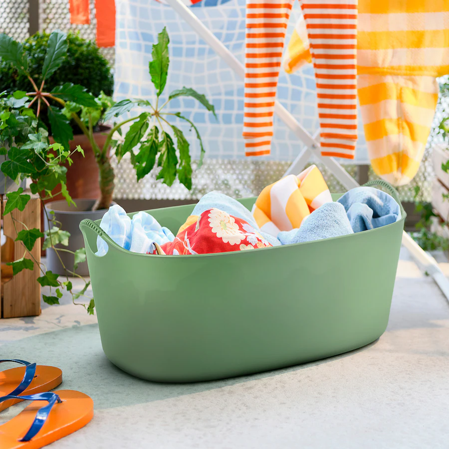 Flexi laundry basket, in-/outdoor, green - Image 2
